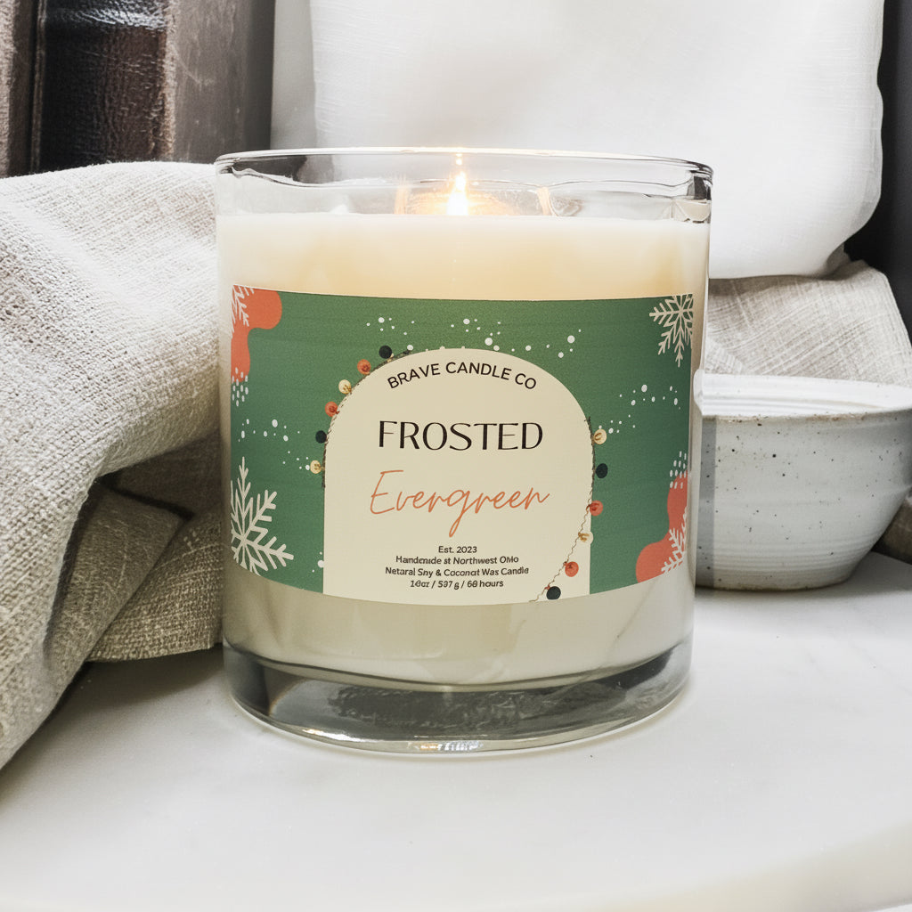 Frosted Evergreen Soy & Coconut Wax Candle